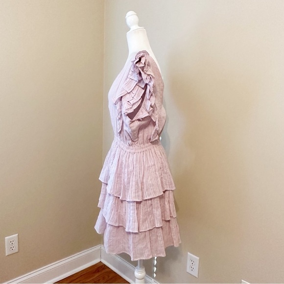 House of Harlow 1960 Ruffled Tiered Skirt Lavender Dress - Large - Picture 2 of 11